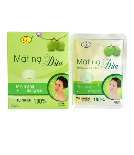 Mặt nạ dừa tự nhiên Cửu Long (hộp 7 miếng)