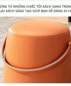 Ghế Đôn Da Có Quai Xách Sang Trọng Hiện Đại – GC25