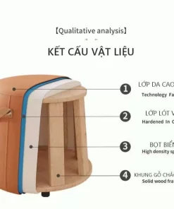 Ghế Đôn Da Có Quai Xách Sang Trọng Hiện Đại – GC25