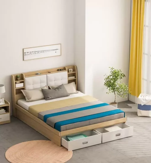 Giường Ngủ Hiện Đại – GP235 / GP235A Tặng Kèm Kệ Đầu Giường