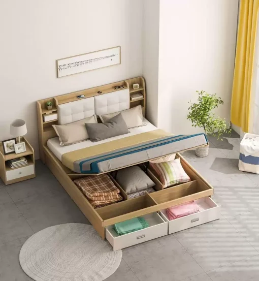 Giường Ngủ Hiện Đại – GP235 / GP235A Tặng Kèm Kệ Đầu Giường