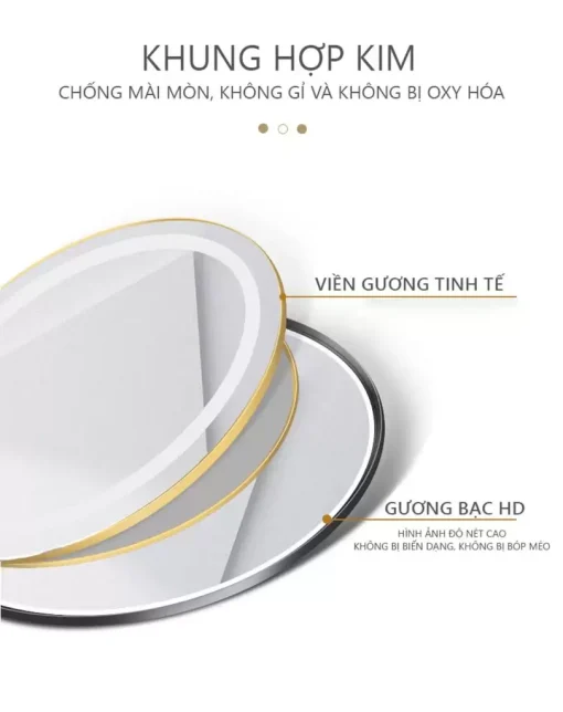 Gương Trang Điểm Tròn Đèn Led Cảm Ứng – GP245