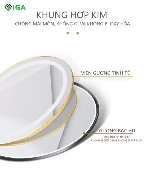 Gương Trang Điểm Tròn Đèn Led Cảm Ứng – GP246