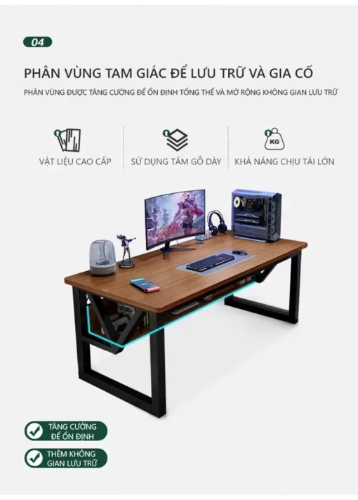 Bàn Gaming Chân Chữ M – GM68