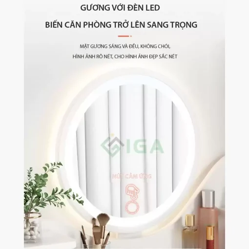 Bàn trang điểm gương LED cảm ứng – GP201