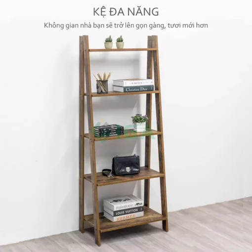 Kệ Sách Đa Năng Athena 5F Màu Gỗ Cháy – GP114.08